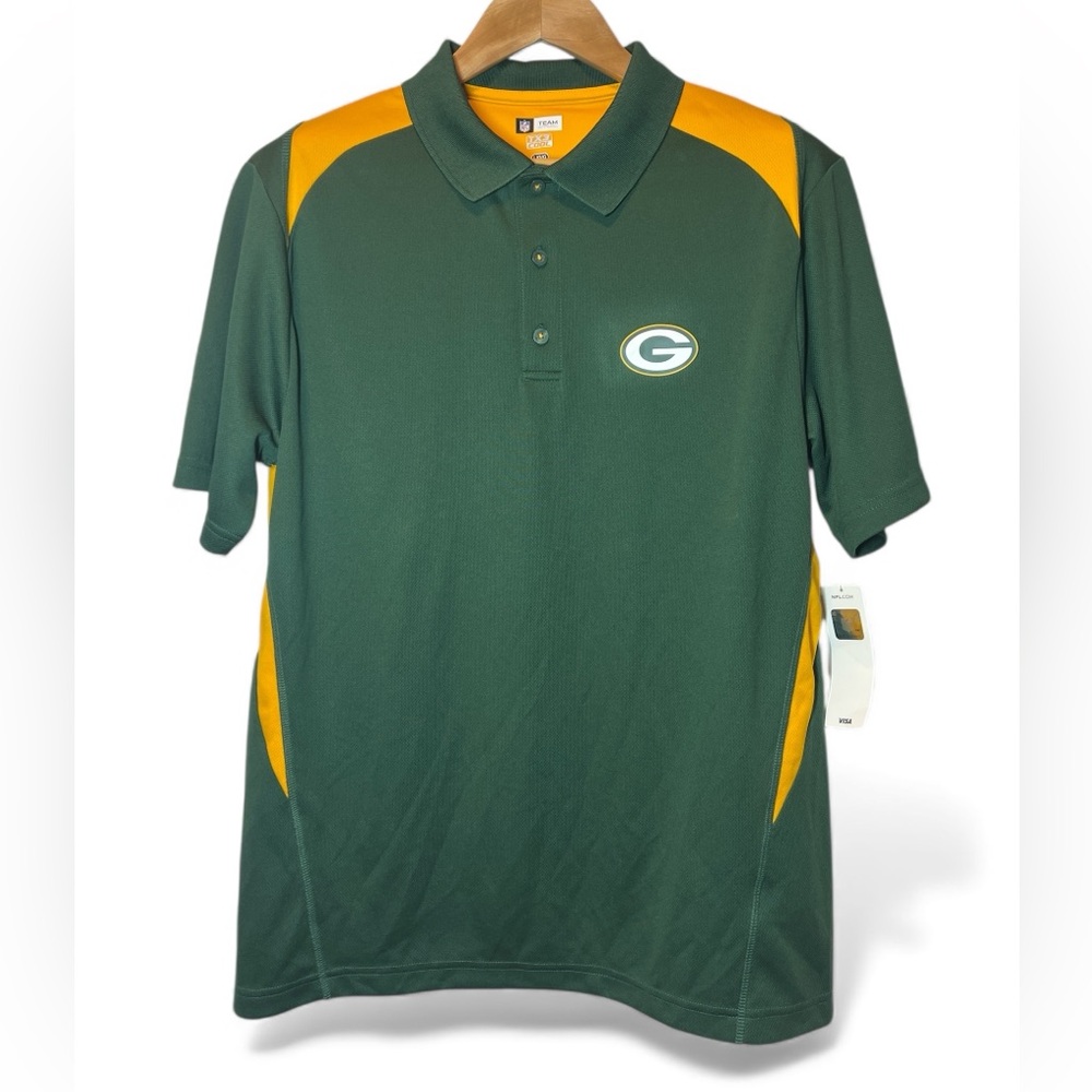 Green Bay Packers TX3 COOL Technology NFL Apparel 3 Button Polo Football Large‎
